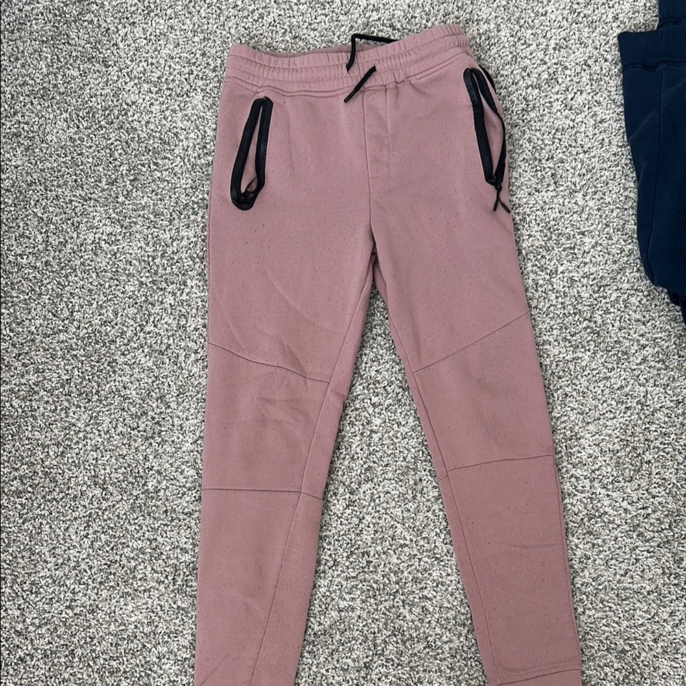 Mauve Jogger Pants with Black Accents